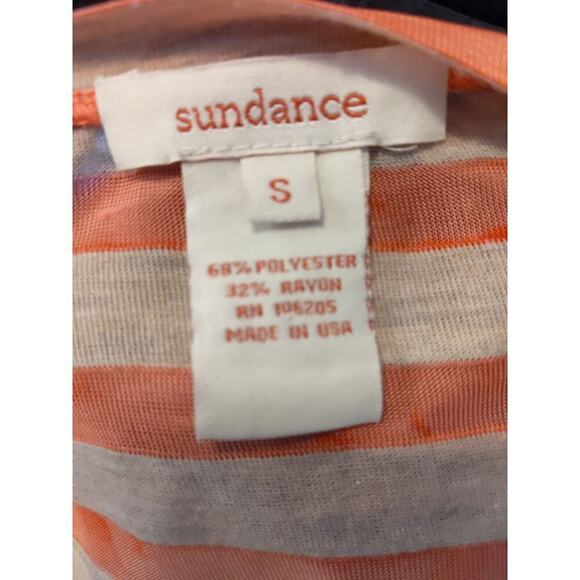 Sundance Lightweight Burnout Yellow Orange Stripe Tunic Top Sharkbite Sz Small - Picture 5 of 5